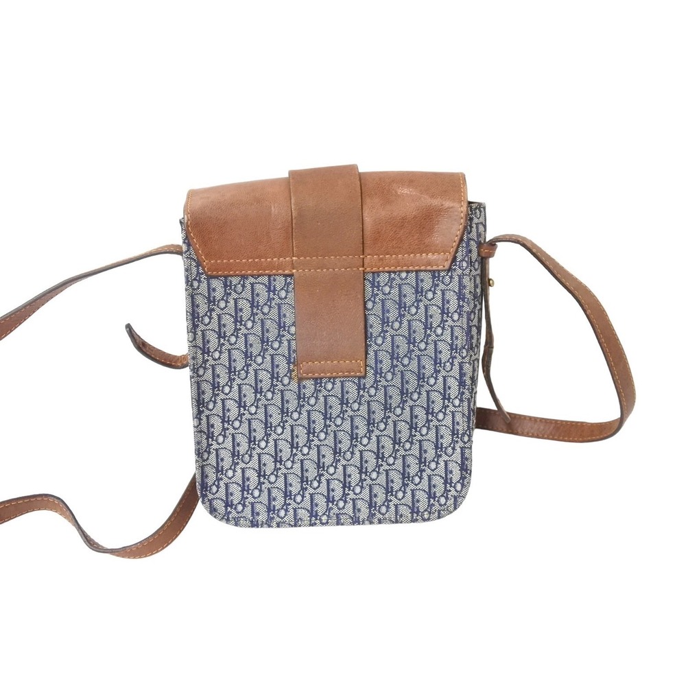 Dior Chic Brown Blue Street  Christian Navy Bag Shoulder - Picture 3 of 9